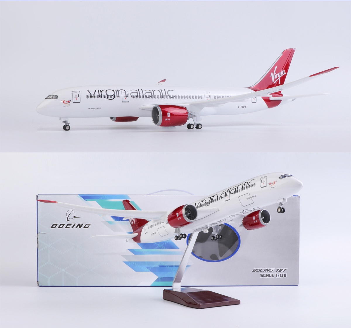 Model Kit Led - 1/130 Scale 43cm Virgin B787 Resin