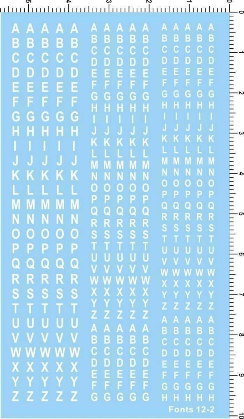 English Letter Alphabet Fonts  - Model Kit Water Decal recension och pris